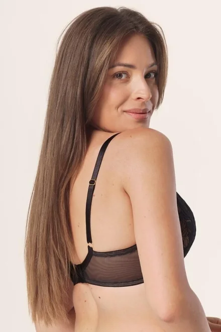 Push-up podprsenka Hanna - Černo-béžová