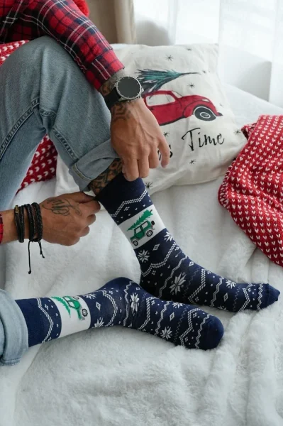 DARBLU Pánské ponožky 1290-030 - auto - Tmavě modrá