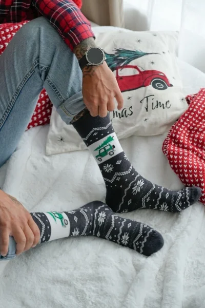 DARGRA Pánské ponožky 1290-030 - auto - Tmavě šedá