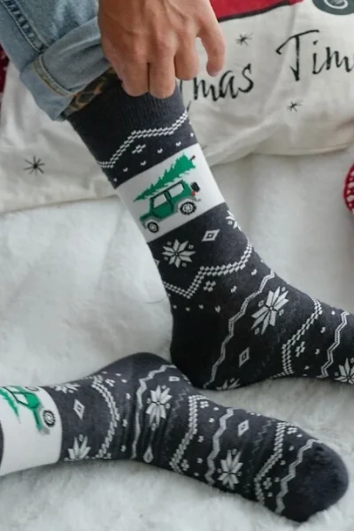 DARGRA Pánské ponožky 1290-030 - auto - Tmavě šedá