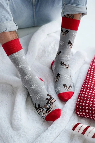 Pánské ponožky 1290-039 - sobíci - Šedá