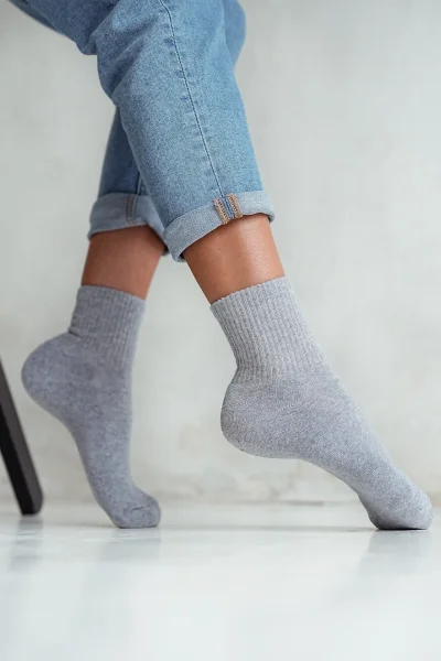 LIGGRA Dámské ponožky 0071-001 - froté - Světle šedá