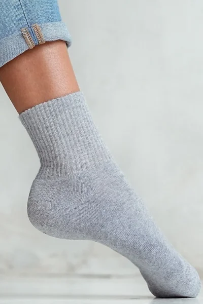 LIGGRA Dámské ponožky 0071-001 - froté - Světle šedá