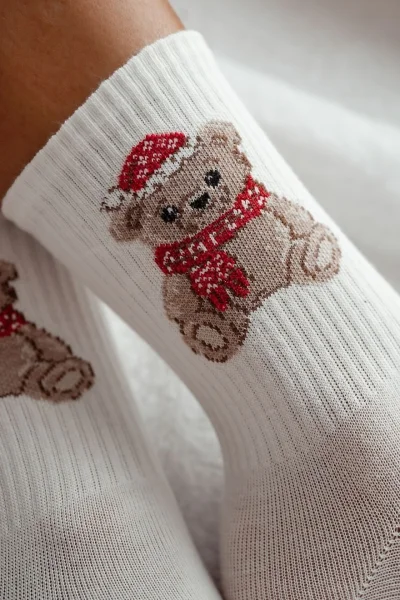 ECR Dámské ponožky 1283-031 - medvídek - Ecru
