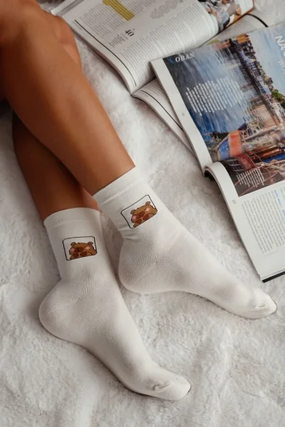 ECR Dámské ponožky 0200-186 - kapibara - Ecru