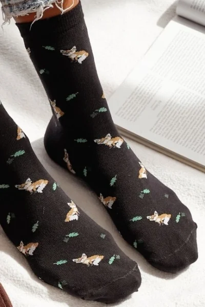 BLA Dámské ponožky 0200-182 - lišky - Černá