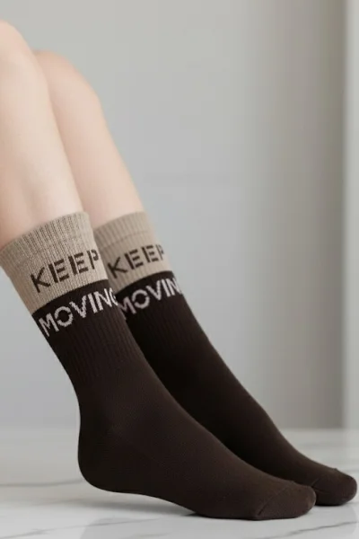 BRO Dámské ponožky 0071-008 - froté - Hnědá