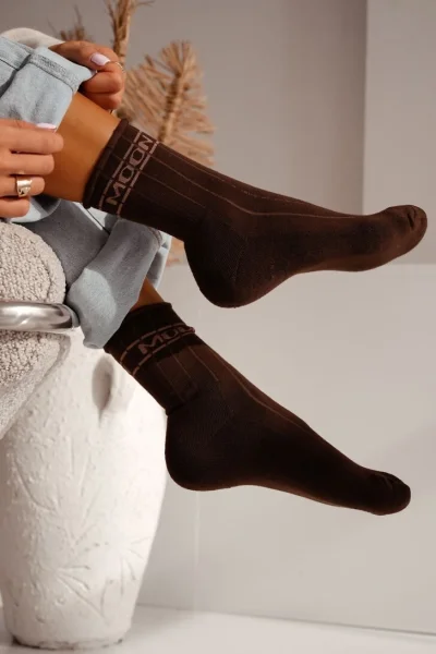BRO Dámské ponožky 0071-009 - froté - Hnědá