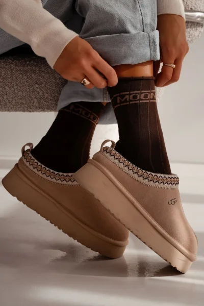 BRO Dámské ponožky 0071-009 - froté - Hnědá