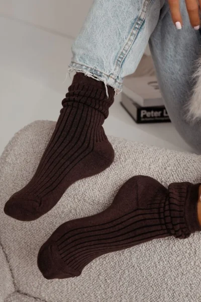 BRO Dámské ponožky 0118-015 - froté - Hnědá