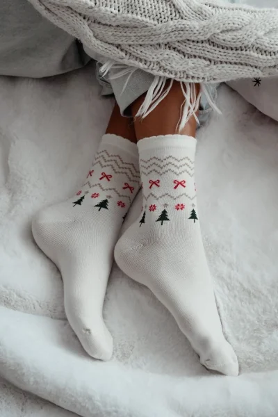 ECR Dámské ponožky 1283-035 - stromeček - Ecru