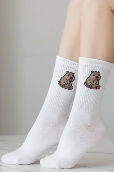 Dámské ponožky Kapibara - Ecru