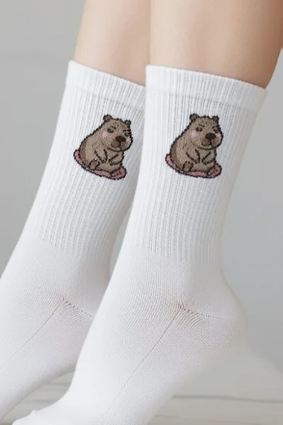 Dámské ponožky Kapibara - Ecru