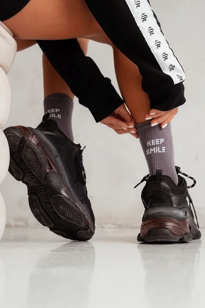 GRAVIO Dámské ponožky 0200-095 - Šedo-fialová