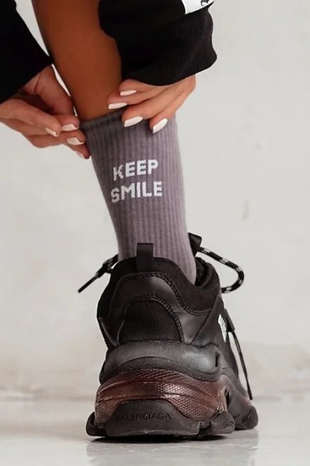 Dámské ponožky 0200-095 - Šedo-fialová