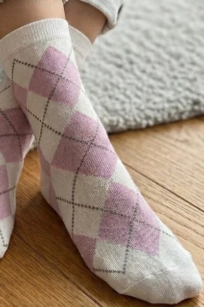 Dámské ponožky 0200-195 - Ecru-růžová