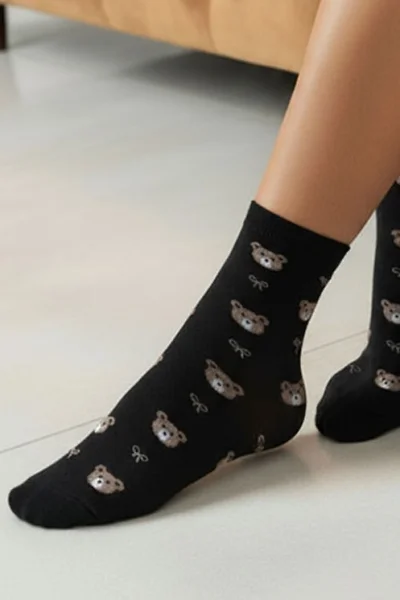 BLA Dámské ponožky 0200-191 - medvídek - Černá