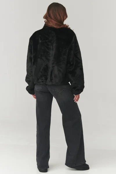 Dámská kožešinová bunda C28 - černá - Černá