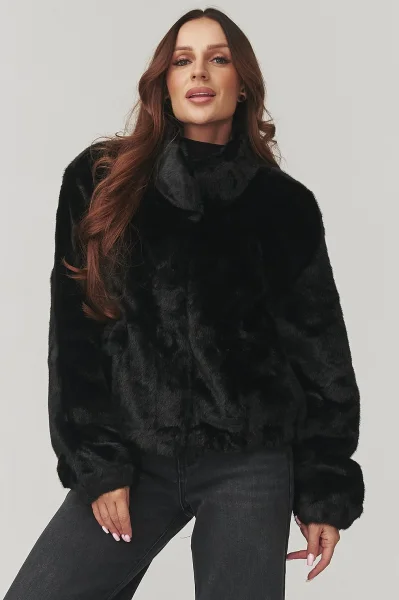 Dámská kožešinová bunda C28 - černá - Černá
