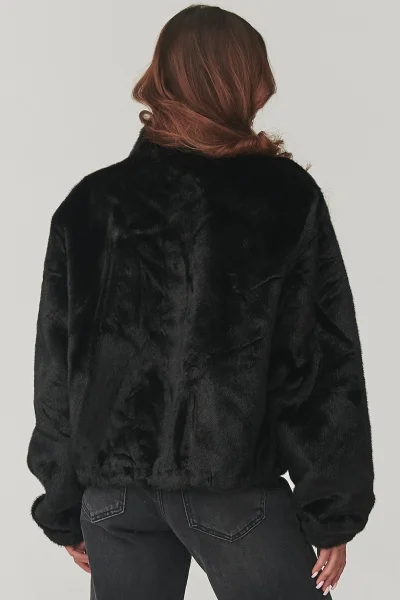 Dámská kožešinová bunda C28 - černá - Černá