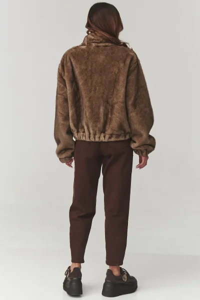 Dámská kožešinová bunda C28 - mocca - Mocca