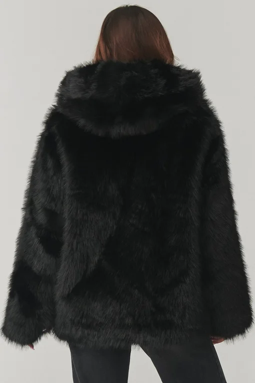 Dámsky kožušinkový kabátik C29 - čierny