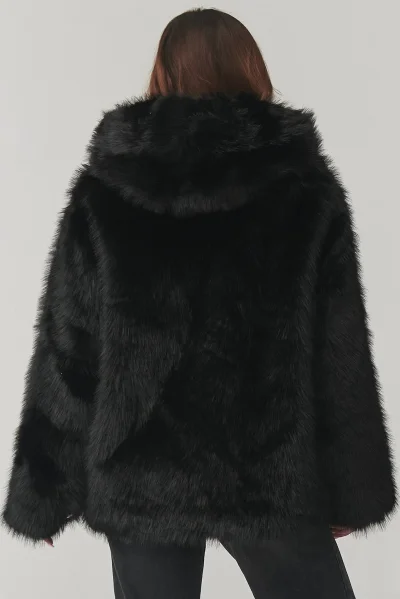 Dámský kožešinový kabátek C29 - černý - Černá