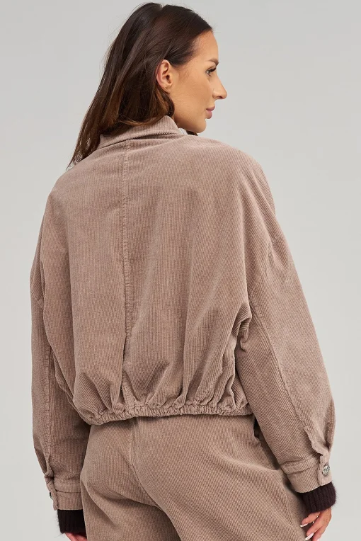 Dámska menčestrová bomber bunda C96 – mocca