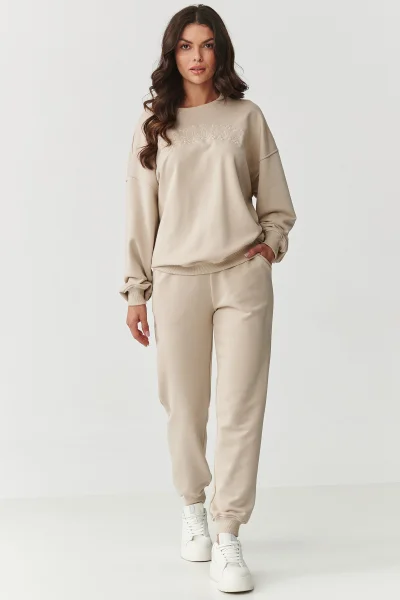 LIGBEI Tepláková souprava M889 světle béžová - Světle béžová