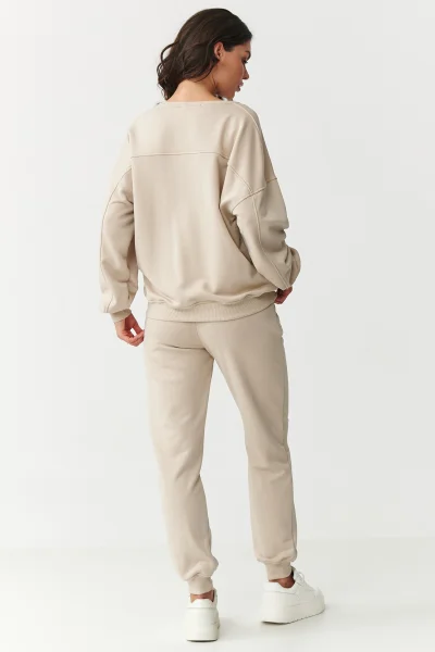 LIGBEI Tepláková souprava M889 světle béžová - Světle béžová