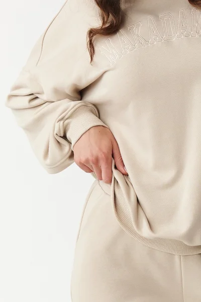 LIGBEI Tepláková souprava M889 světle béžová - Světle béžová