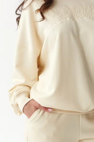 CRE Tepláková souprava M889 krémová - Krémová