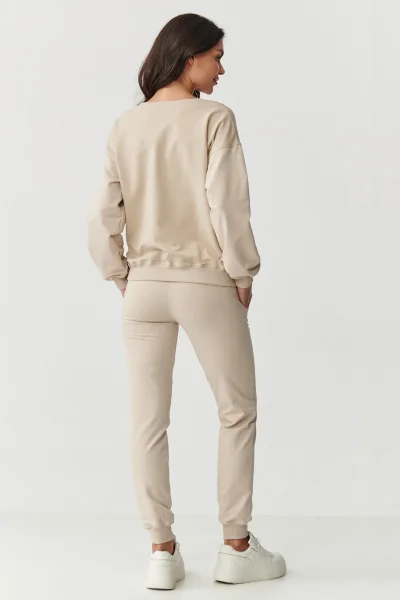 LIGBEI Tepláková souprava M891 světle béžová - Světle béžová