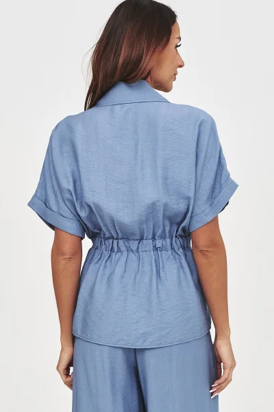 Dámská elegantní souprava C54 - modrá - Modrá