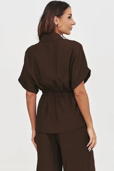 Dámská elegantní souprava C54 - tm. hnědá - Tmavě hnědá