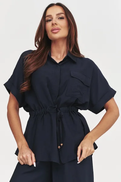 Dámská elegantní souprava C54 - tmavě modrá - Tmavě modrá