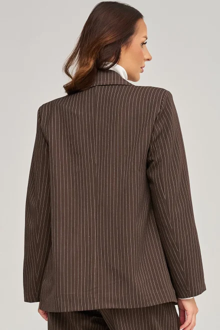 Dámský elegantní komplet C102 - tm. hnědý - Tmavě hnědá