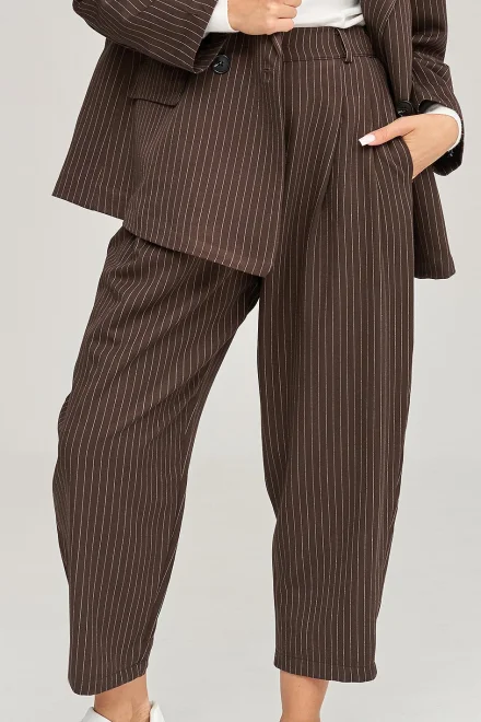 Dámský elegantní komplet C102 - tm. hnědý - Tmavě hnědá