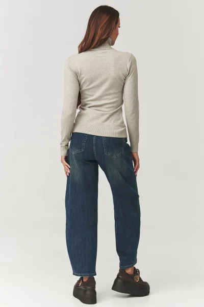 BEIGRA Dámský rolák C11 béžovo-šedý - Béžovo-šedá