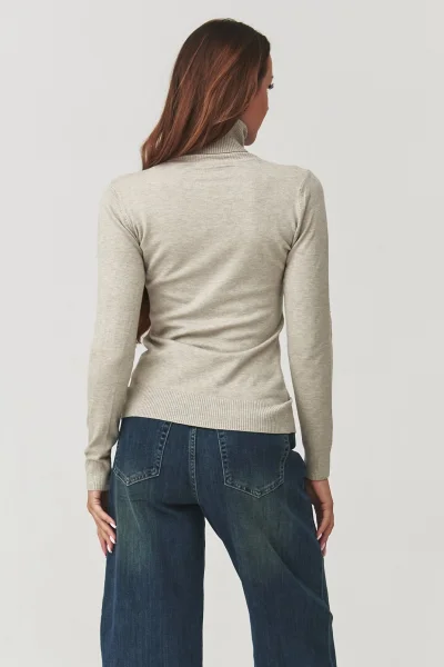 BEIGRA Dámský rolák C11 béžovo-šedý - Béžovo-šedá