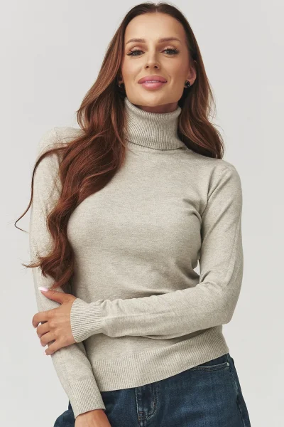 BEIGRA Dámský rolák C11 béžovo-šedý - Béžovo-šedá