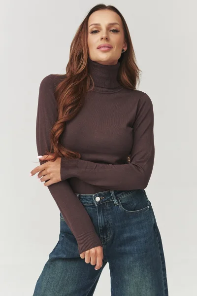 DARBRO Dámský rolák C11 tmavě hnědý - Tmavě hnědá