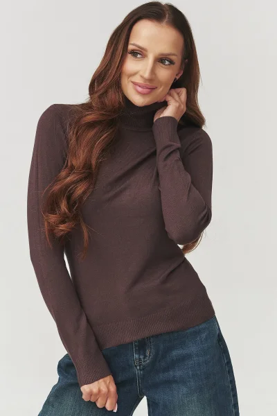 DARBRO Dámský rolák C11 tmavě hnědý - Tmavě hnědá