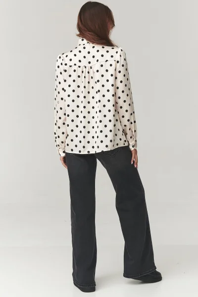 Košile s mašlí C17 - ecru - Ecru