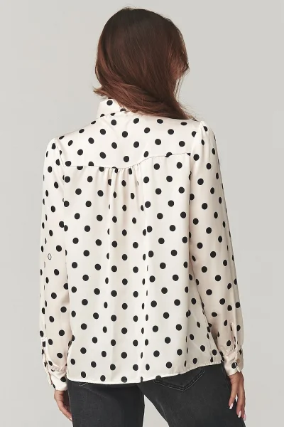 Košile s mašlí C17 - ecru - Ecru