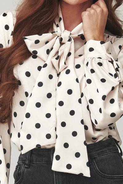 Košile s mašlí C17 - ecru - Ecru