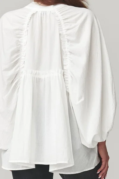 Košile s širokými rukávy C24 - bílá - Bílá