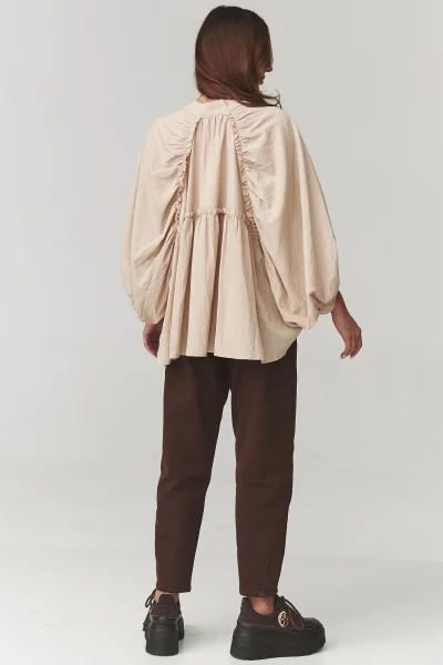 Košile s širokými rukávy C24 - béžová - Béžová