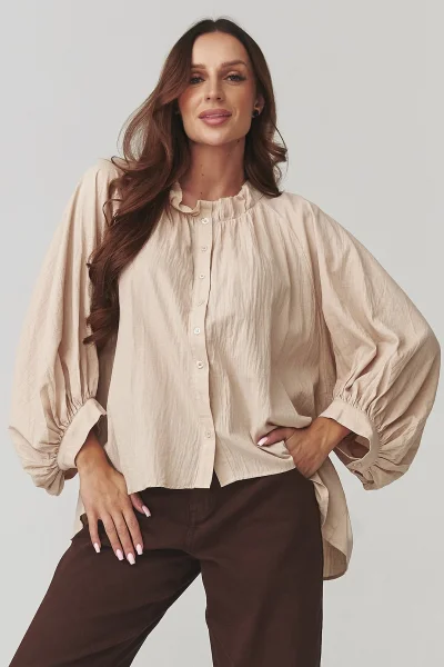 Košile s širokými rukávy C24 - béžová - Béžová