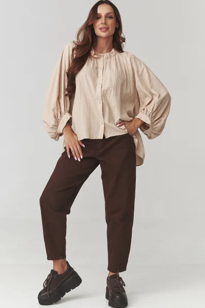 Košile s širokými rukávy C24 - béžová - Béžová